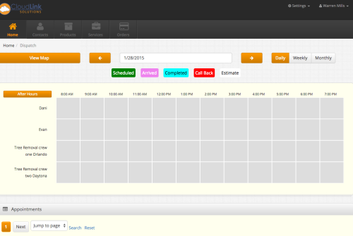 A clean easy to use drag and drop dispatch board, for desktop and mobile use