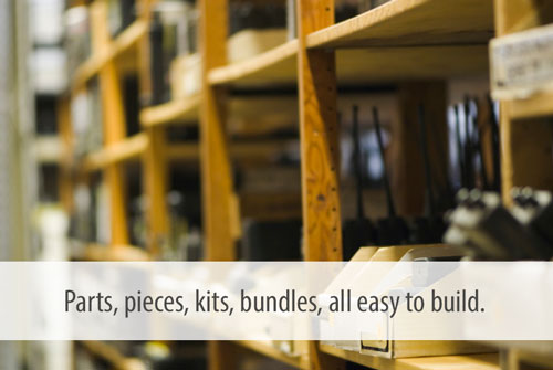 Parts, pieces, kits, bundles, all easy to build.